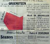 Affiche pour la vente publique des terrains sur lesquels seront construit les bâtiments de l'architecte Louis Tenaerts à l'angle de la rue De Wand et de l'avenue des Croix du Feu, Bruxelles Laeken, AVB TP 50595, 1937