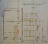 Avenue Prudent Bols 91, Bruxelles Laeken, construction d'une annexe, plan et coupe du bureau de dessin, AVB/TP 542.53, 1925