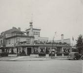 Ancien café-restaurant Au Solarium du Parc, devenu Auberge de la Pergola, avenue des Pagodes 445, Bruxelles Laeken, élévation, photo d'époque (© Collection Kovarski-Paquet, vers 1935)