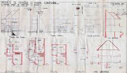 Castel Fleurisquare 4, Watermaal-Bosvoorde, opstanden, doorsnede, grondplannen, GAWB/ SV.9142, 1934