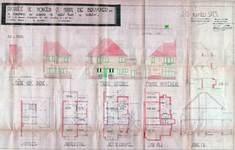 Drève du Duc 9, Watermael-Boitsfort, élévations, coupe, plans, première version, AUWB/ PU.9130, septembre 1934